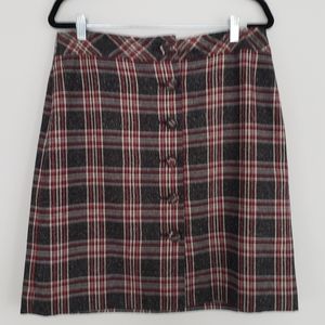 LOFT Plaid Wool Skirt